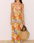 MINK PINK - Bold Scarf Print Rosin Midi Dress With Cut Out