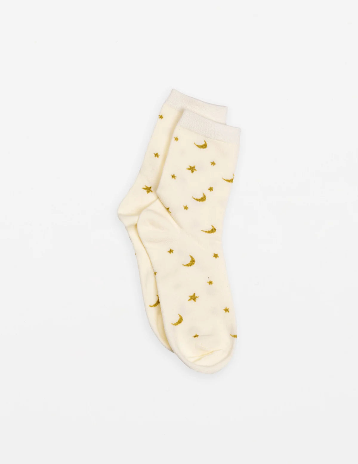 STELLA AND GEMMA - Socks.  Cream With Gold Stars And Moons