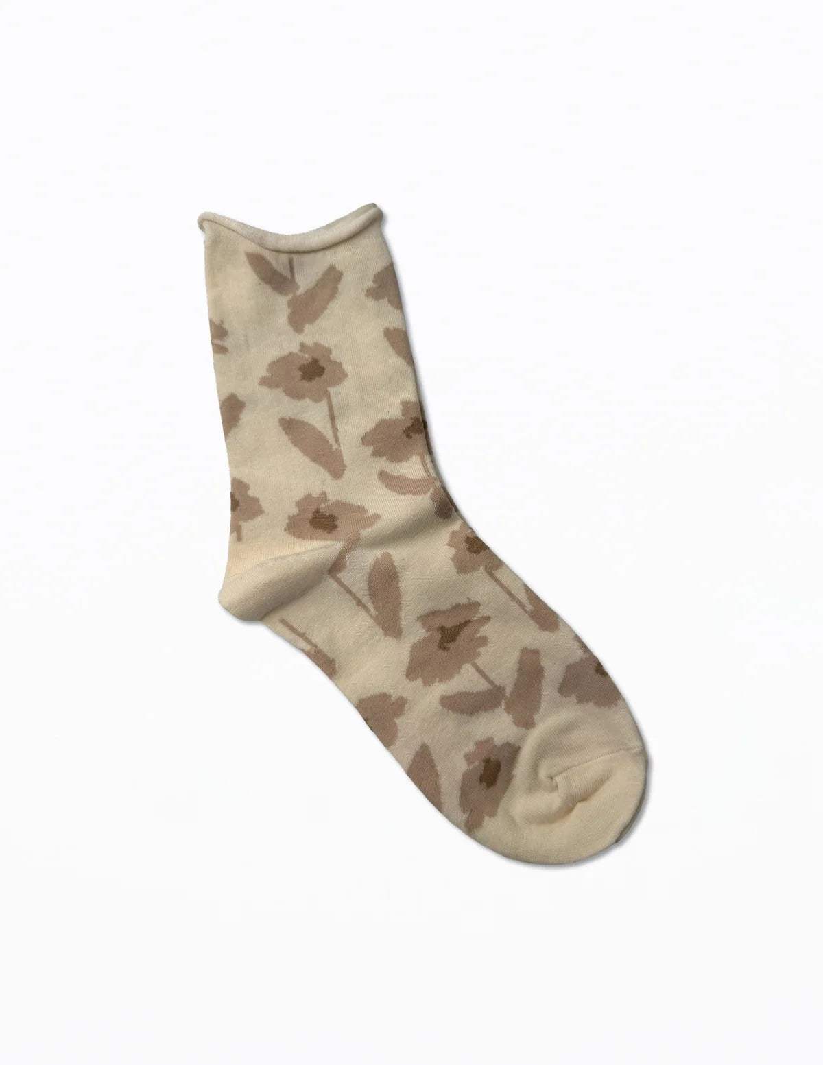 STELLA AND GEMMA - Sock Blurred Flowers.  Cream