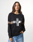 STELLA AND GEMMA - Classic Sweat Leopardess Cross.  Black