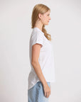 STELLA AND GEMMA - Soho Cuff Crew Tee.  White