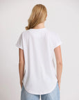 STELLA AND GEMMA - Soho Cuff Crew Tee.  White