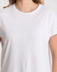 STELLA AND GEMMA - Soho Cuff Crew Tee.  White
