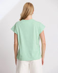 STELLA AND GEMMA - Cuff Tee.  Snifter Green