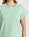 STELLA AND GEMMA - Cuff Tee.  Snifter Green