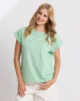 STELLA AND GEMMA - Cuff Tee.  Snifter Green
