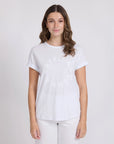 STELLA AND GEMMA -  Cuff Tee. White