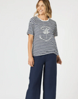 GORDON SMITH - Cote D Azur Stripe Tee - Navy/White