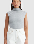 ORTC - Liv High Neck Rib Top - Grey Male
