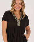 ELLIS & DEWEY - V Neck Maxi -Black