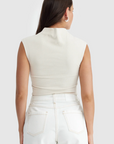 ORTC - Liv High Neck Rib Top - Bone