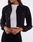 SILENTTHEORY- Courtney Crop Jacket Black