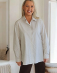 Threadz- French Stripe Shirt - Chocolate/White