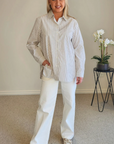 Threadz- French Stripe Shirt - Chocolate/White