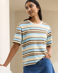 CERES Stevie Slouchy Tee - Toffee/Butter/Fresh Blue