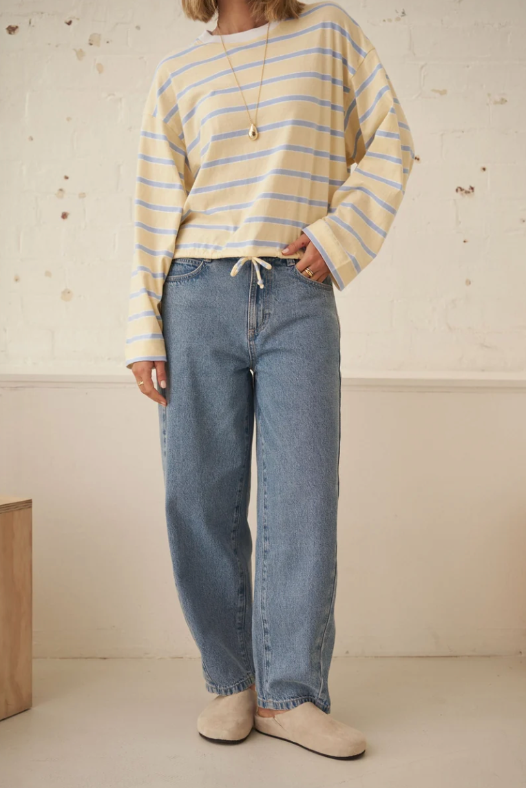 CERES Leah Tapered Barrel Jean - Vintage Blue