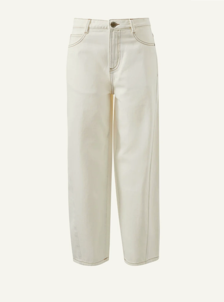 CERES Leah Tapered Barrel Jean - Fresh Ecru