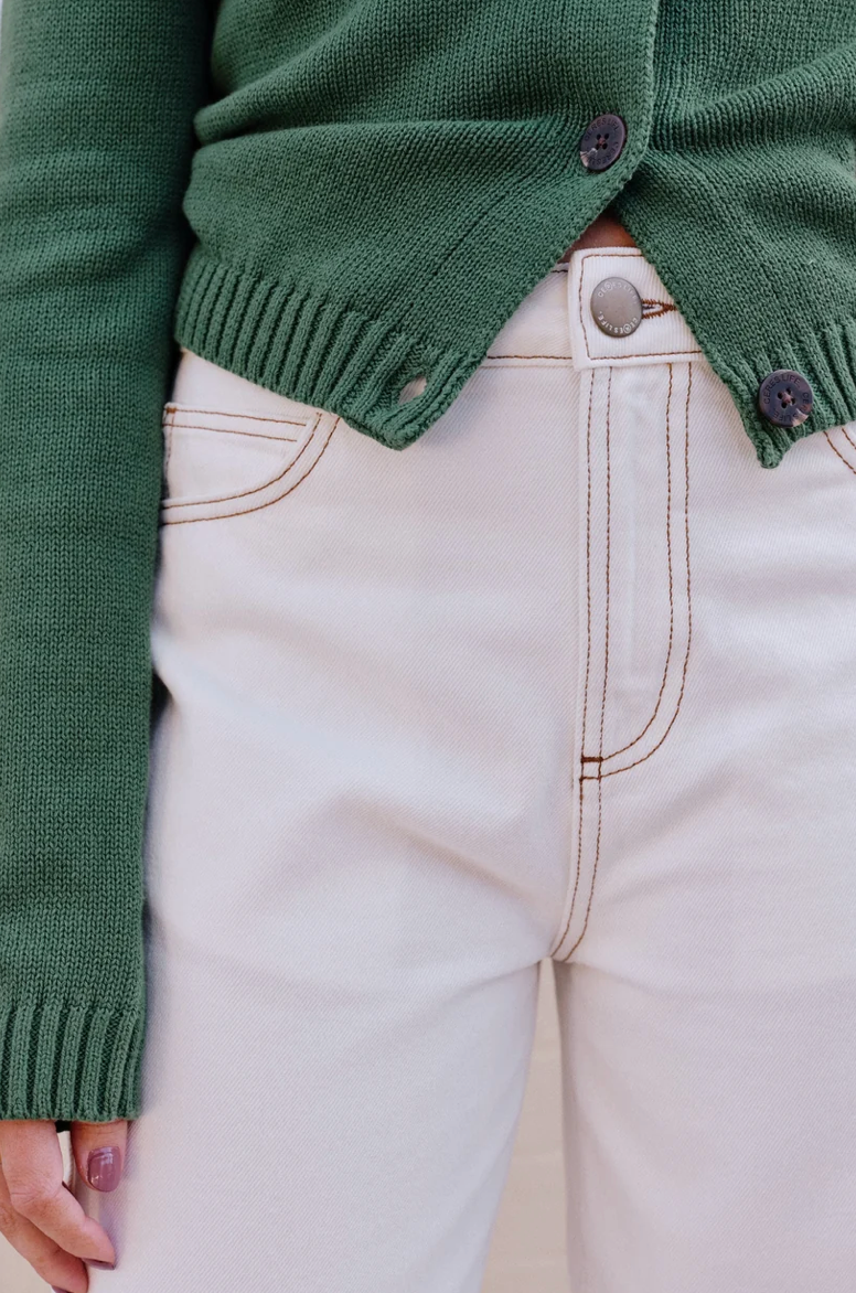 CERES Leah Tapered Barrel Jean - Fresh Ecru