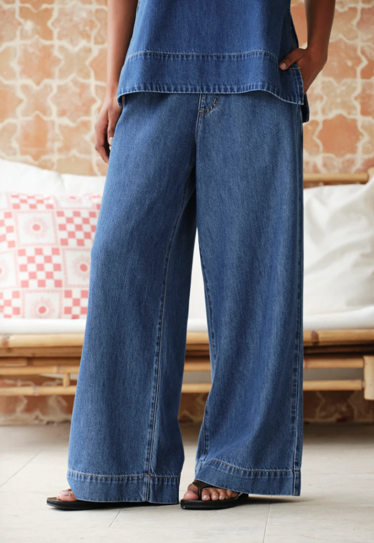 CERES Andie Wide Leg Drawstring - Fresh Indigo