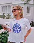 CERES Stevie Slouchy Tee - White/Ceres Flora