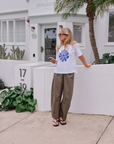 CERES Stevie Slouchy Tee - White/Ceres Flora