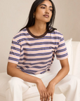 CERES Stevie Slouchy Tee - Pink/Blue/Choc Stripe