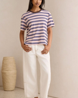 CERES Stevie Slouchy Tee - Pink/Blue/Choc Stripe