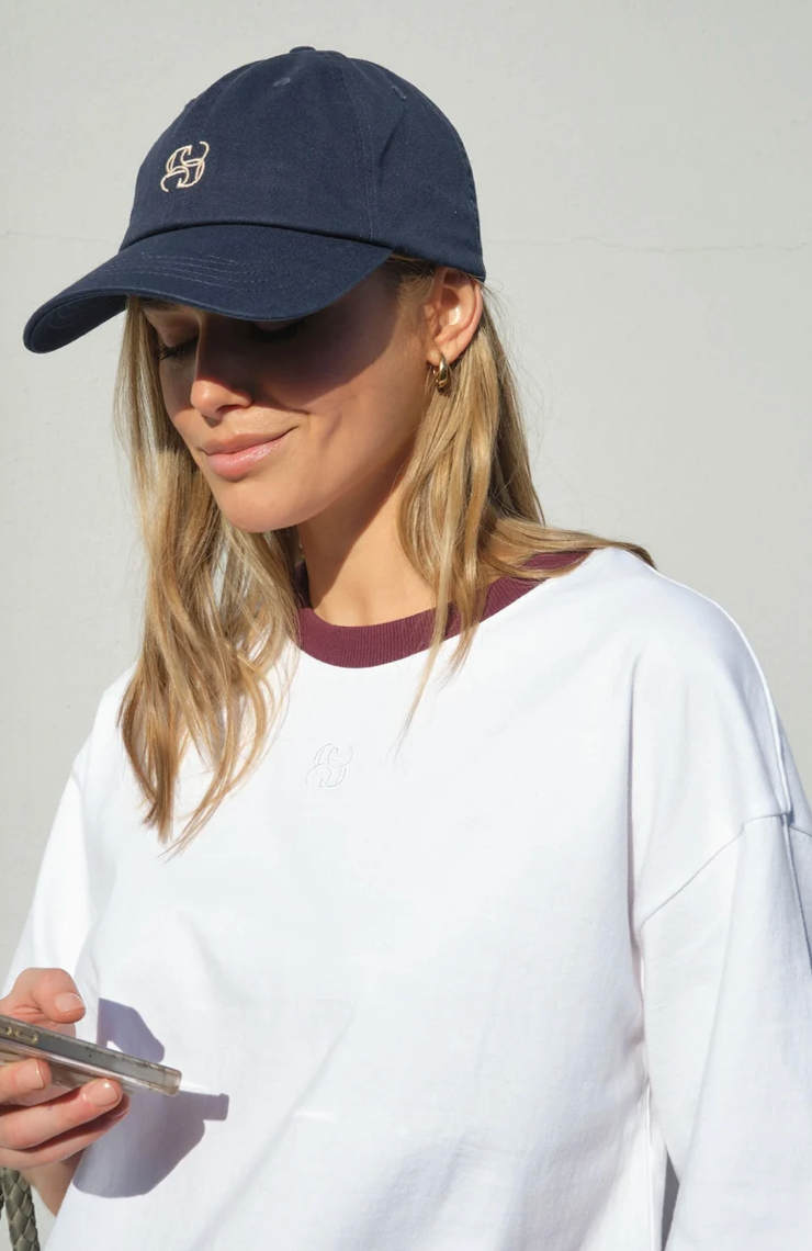 CERES Pip Everyday Cap - Navy/Ecru Stitch