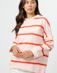 STELLA & GEMMA Newport Sweatshirt Peach Fizz Stripe