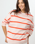STELLA & GEMMA Newport Sweatshirt Peach Fizz Stripe