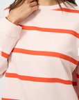 STELLA & GEMMA Newport Sweatshirt Peach Fizz Stripe
