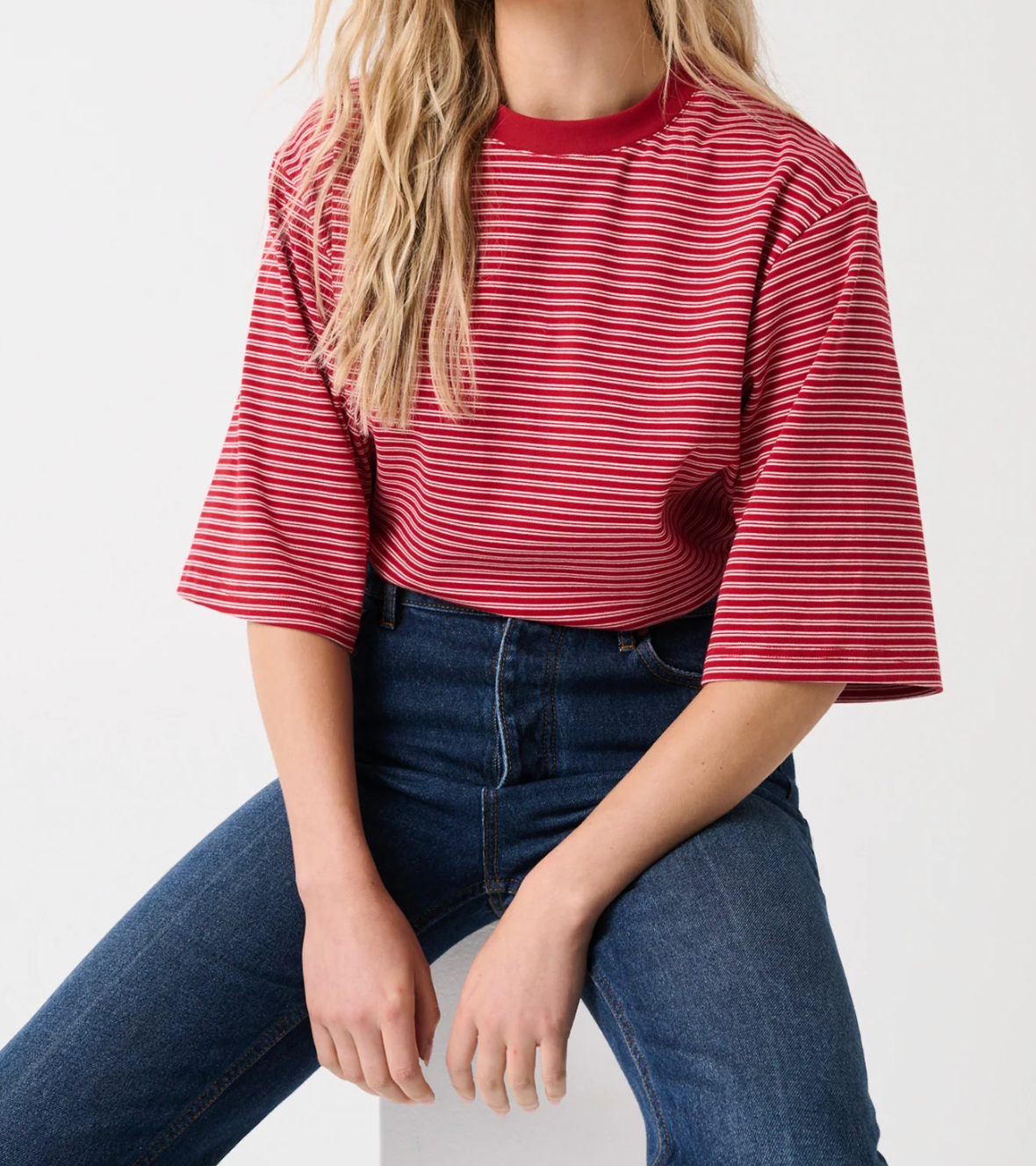 Cartel &amp; Willow Hallie Tee - Boysenberry Stripe