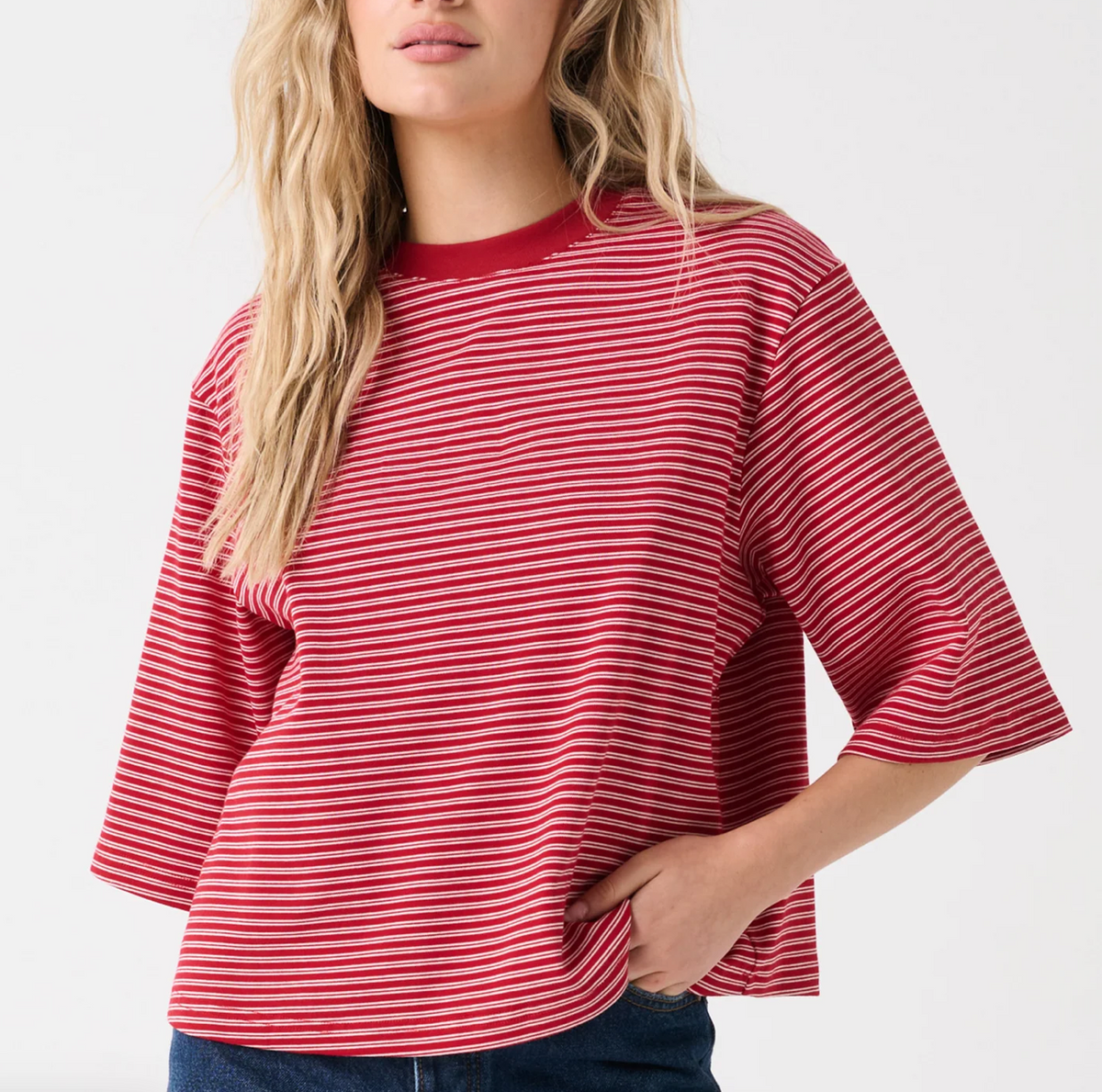Cartel &amp; Willow Hallie Tee - Boysenberry Stripe