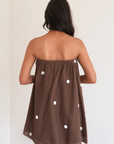 BY FRANKIE Strapless Mini Polka Dot Dress - Choc