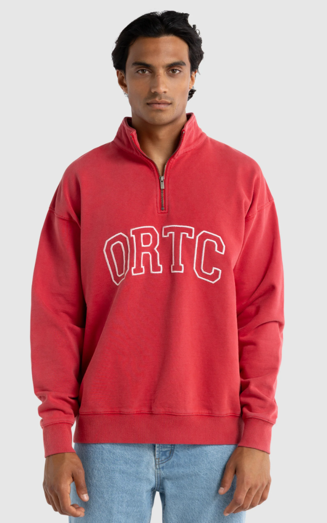 ORTC - Duke Logo Quater Zip Vintage - Red