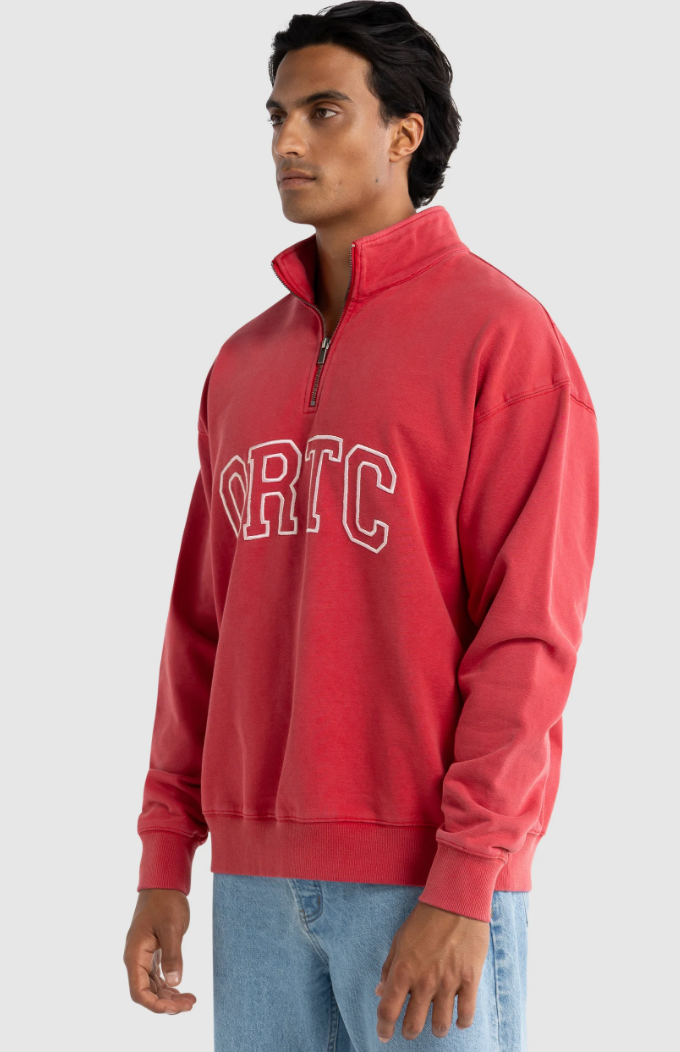 ORTC - Duke Logo Quater Zip Vintage - Red