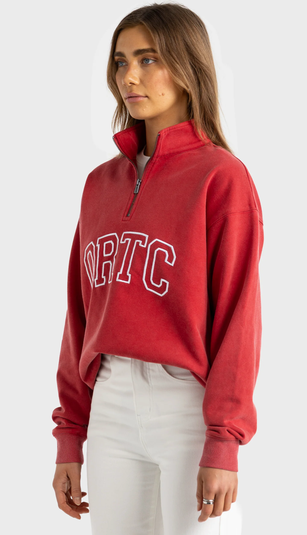 ORTC - Duke Logo Quater Zip Vintage - Red