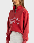 ORTC - Duke Logo Quater Zip Vintage - Red