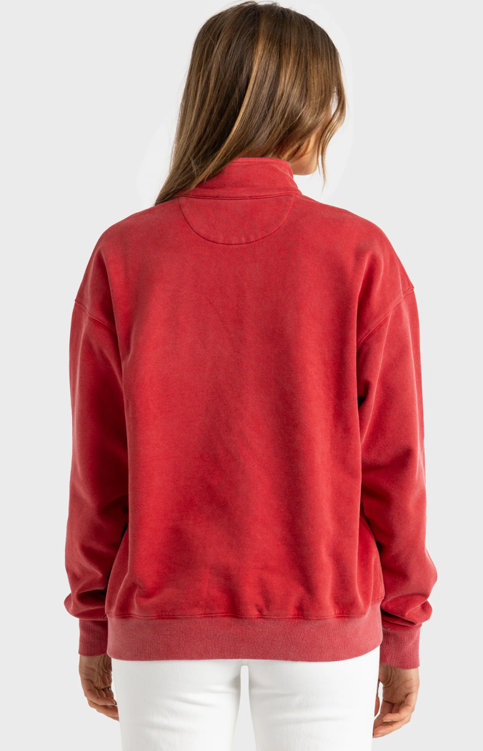ORTC - Duke Logo Quater Zip Vintage - Red
