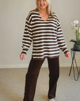 THREADZ_ Lucy Stretch Cord Pant - Chocolate