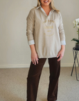 THREADZ_ Lucy Stretch Cord Pant - Chocolate