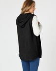 THREADZ -OLLIE SIDE BUTTON VEST 45281.  Black