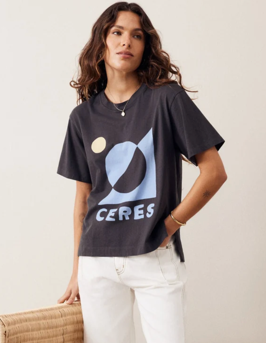 CERES Stevie Slouchy Tee - Phantom Ceres Moon