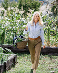 GOONDIWINDI COTTON Cotton Straight Leg Pants Tobacco