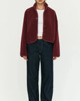 STAPLE THE LABEL - Katya Crop Sherpa Jacket - Merlot