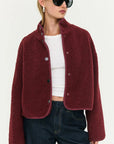 STAPLE THE LABEL - Katya Crop Sherpa Jacket - Merlot
