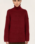 STAPLE THE LABEL - Sabine Roll Neck Jumper - Dark Red