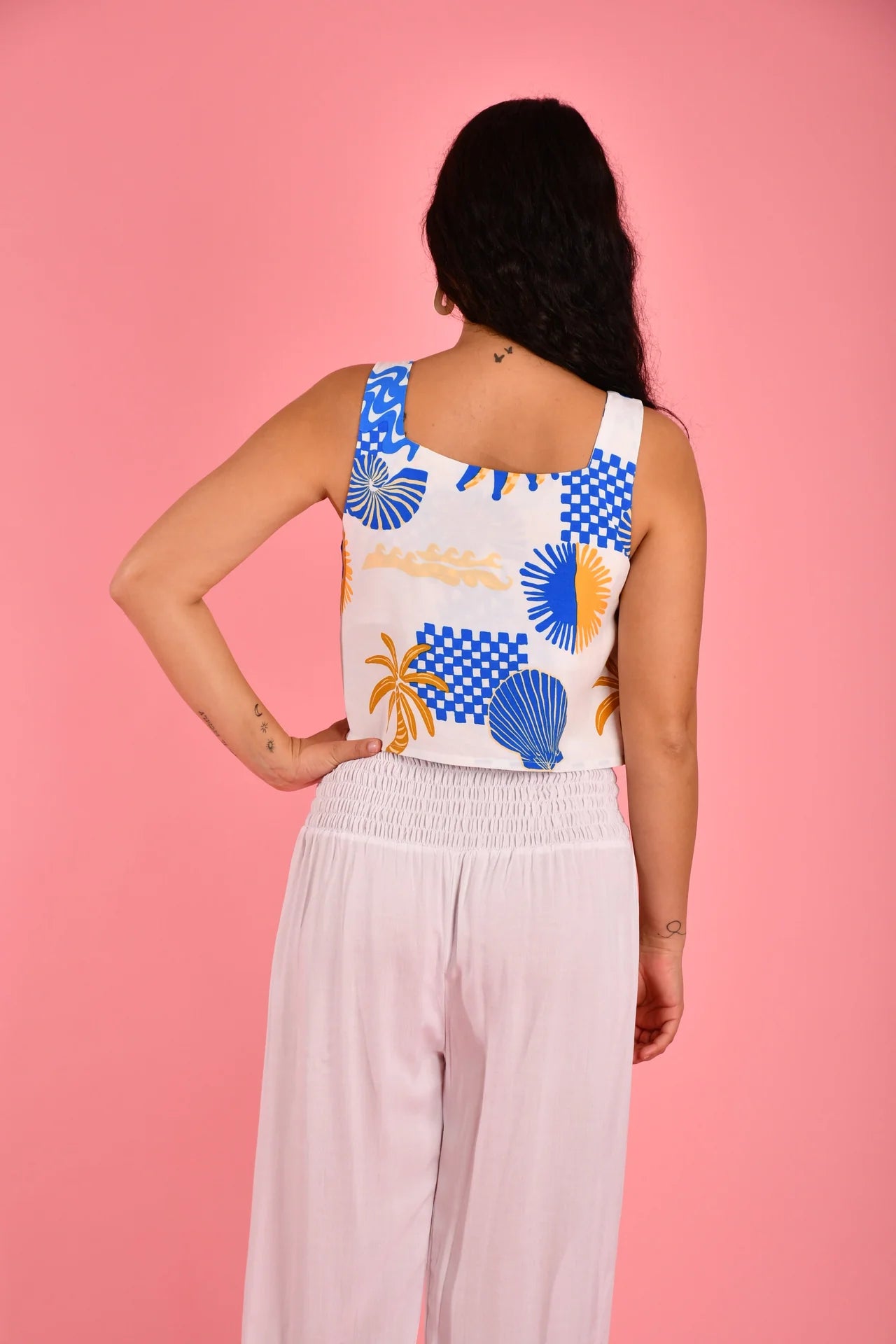 GO GIRL-  MARINA CROP TOP - SEYCHELLES WHITE