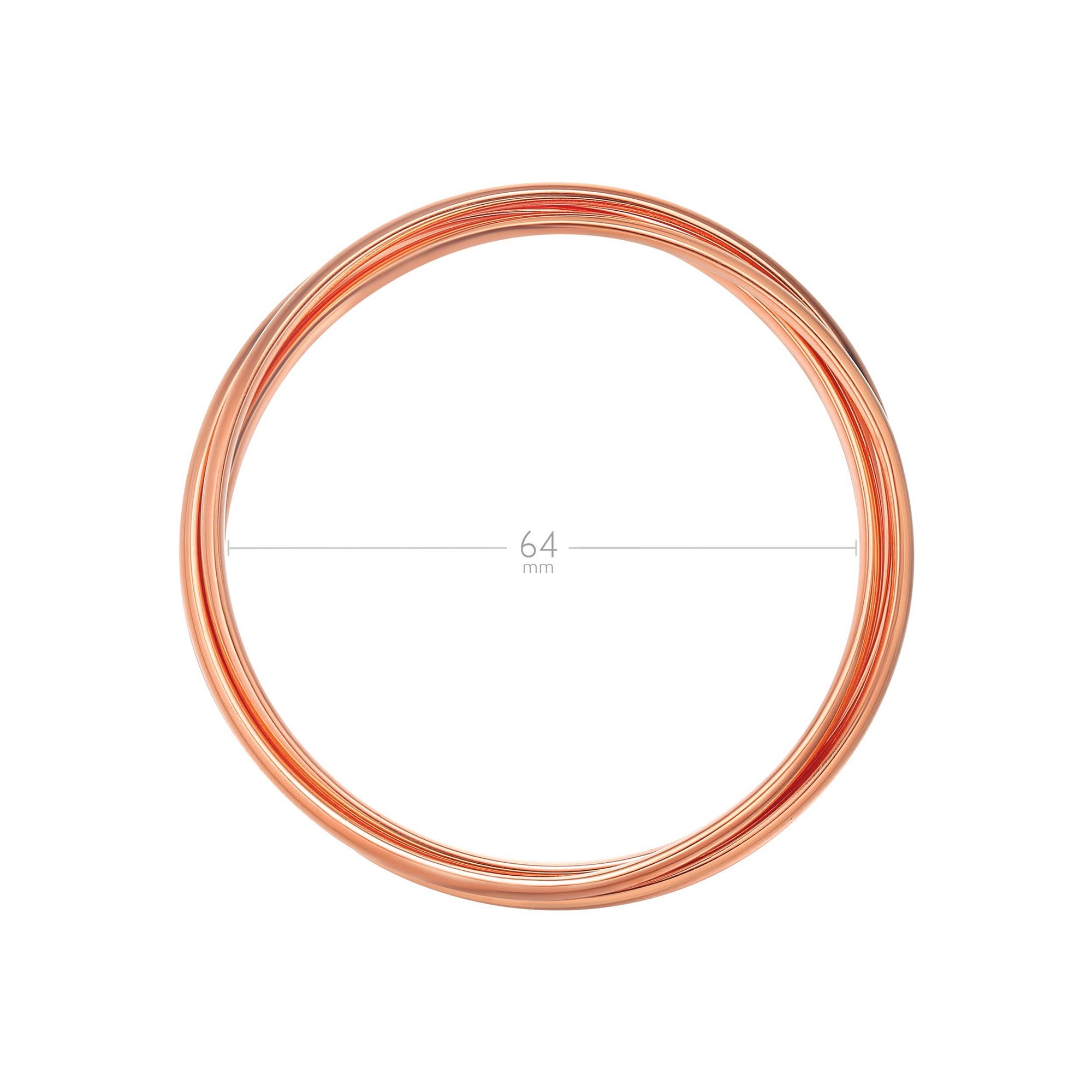 Trinity Interlocking Bangles Rose Gold Plated Brida|3-1070-A