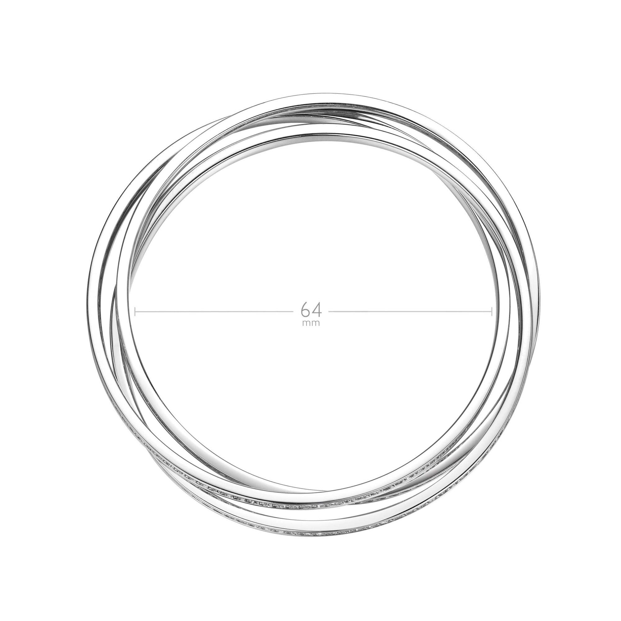 MYJS Trinity Interlocking Eternity Crystal Bangles |3-1042-R